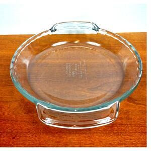 Vintage Anchor Hocking Fire King Crimp Edge Clear Glass Deep Pie Dish 9"